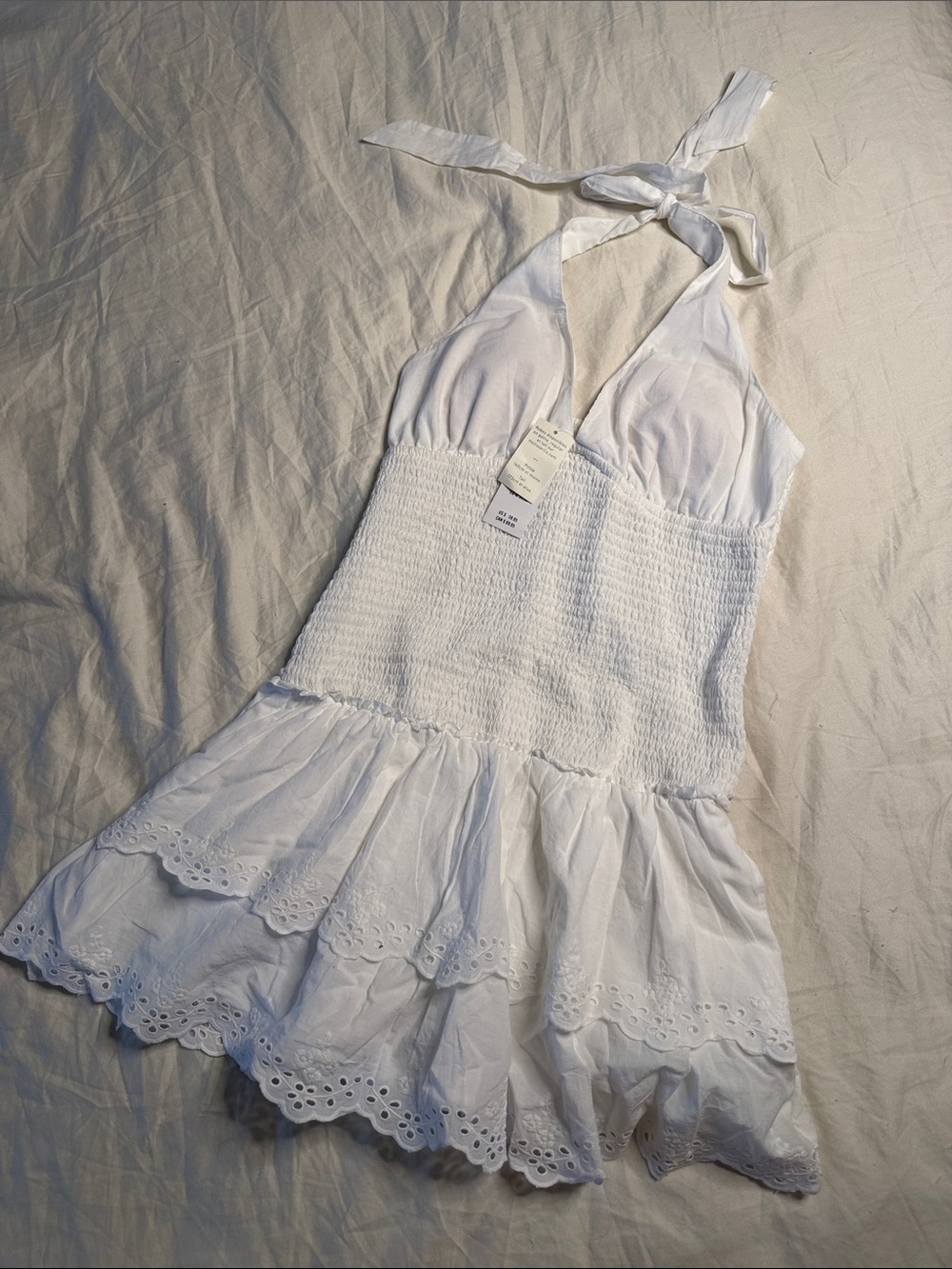 Hollister Women’s White Halter Smocked Sundress